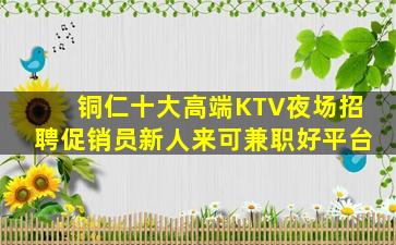 铜仁十大高端KTV夜场招聘促销员新人来可兼职好平台